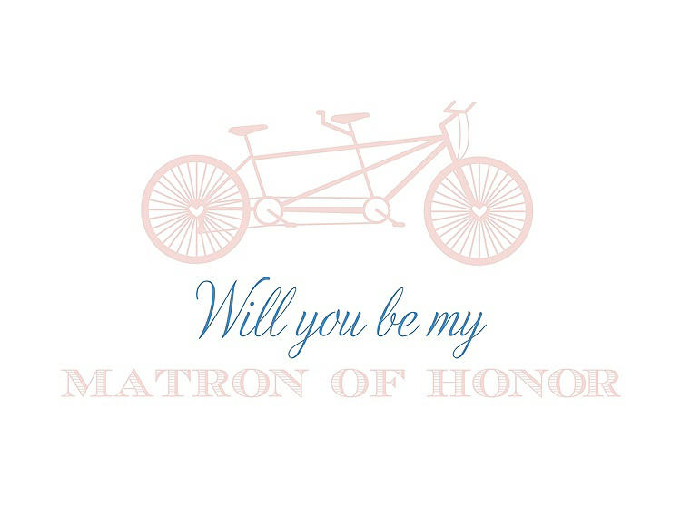 Front View - Rose Water & Cornflower Will You Be My Matron of Honor Card - Bike