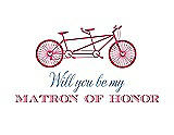 Front View Thumbnail - Rose Quartz & Cornflower Will You Be My Matron of Honor Card - Bike