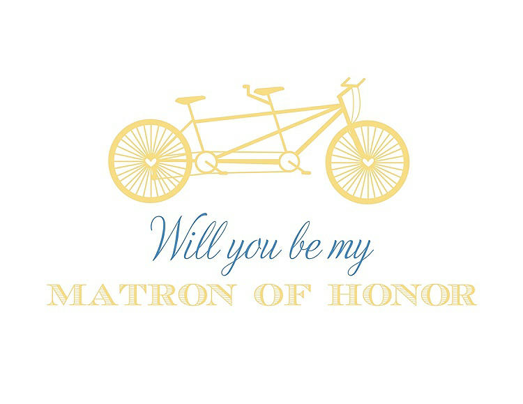 Front View - Sunflower & Cornflower Will You Be My Matron of Honor Card - Bike