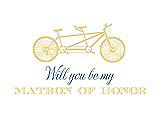 Front View Thumbnail - Sunflower & Cornflower Will You Be My Matron of Honor Card - Bike