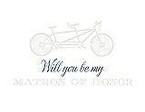 Front View Thumbnail - Snow White & Cornflower Will You Be My Matron of Honor Card - Bike