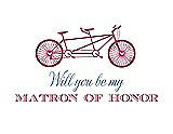 Front View Thumbnail - Strawberry & Cornflower Will You Be My Matron of Honor Card - Bike
