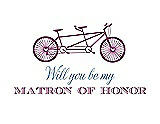 Front View Thumbnail - Sugar Plum & Cornflower Will You Be My Matron of Honor Card - Bike