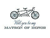 Front View Thumbnail - Teal & Cornflower Will You Be My Matron of Honor Card - Bike