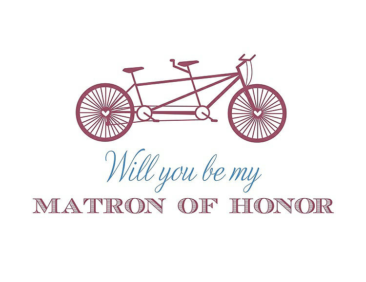 Front View - Tea Rose & Cornflower Will You Be My Matron of Honor Card - Bike
