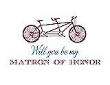 Front View Thumbnail - Tea Rose & Cornflower Will You Be My Matron of Honor Card - Bike