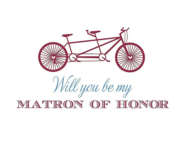Front View - Valentine & Cornflower Will You Be My Matron of Honor Card - Bike