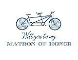 Front View Thumbnail - Windsor Blue & Cornflower Will You Be My Matron of Honor Card - Bike