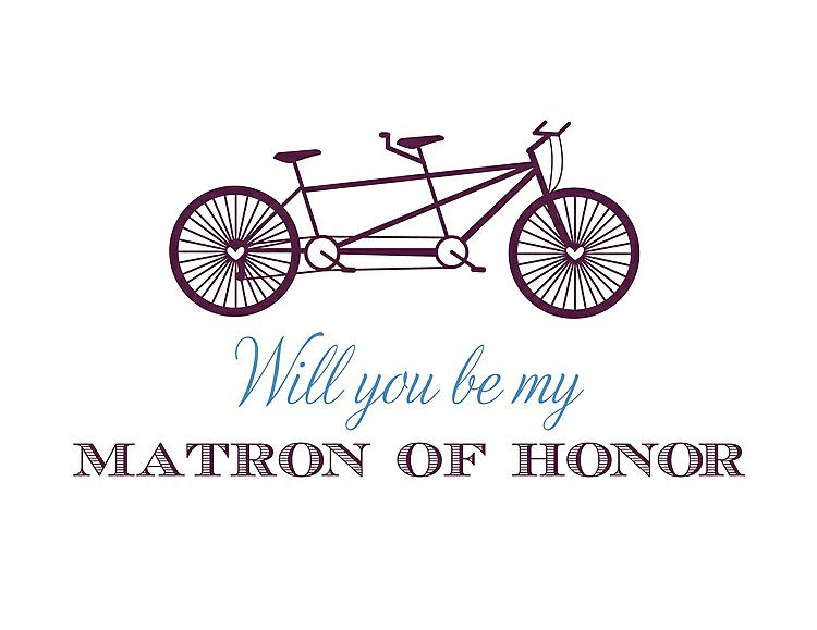 Front View - Wild Berry & Cornflower Will You Be My Matron of Honor Card - Bike