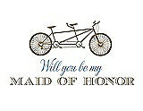 Front View Thumbnail - Antique Gold & Cornflower Will You Be My Maid of Honor - Bike