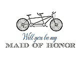 Front View Thumbnail - Charcoal Gray & Cornflower Will You Be My Maid of Honor - Bike