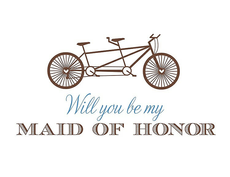 Front View - Cinnamon & Cornflower Will You Be My Maid of Honor - Bike