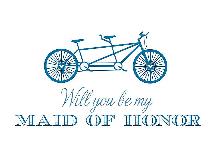Front View - Cerulean & Cornflower Will You Be My Maid of Honor - Bike