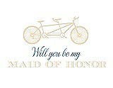 Front View Thumbnail - Corn Silk & Cornflower Will You Be My Maid of Honor - Bike