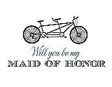 Front View Thumbnail - Graphite & Cornflower Will You Be My Maid of Honor - Bike