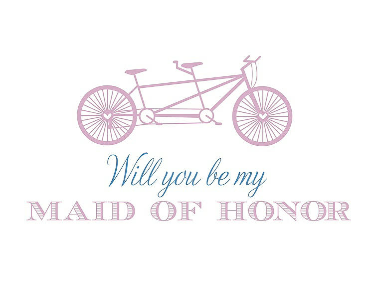 Front View - Hyacinth (iridescent Taffeta) & Cornflower Will You Be My Maid of Honor - Bike