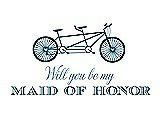 Front View Thumbnail - Peacock Teal & Cornflower Will You Be My Maid of Honor - Bike