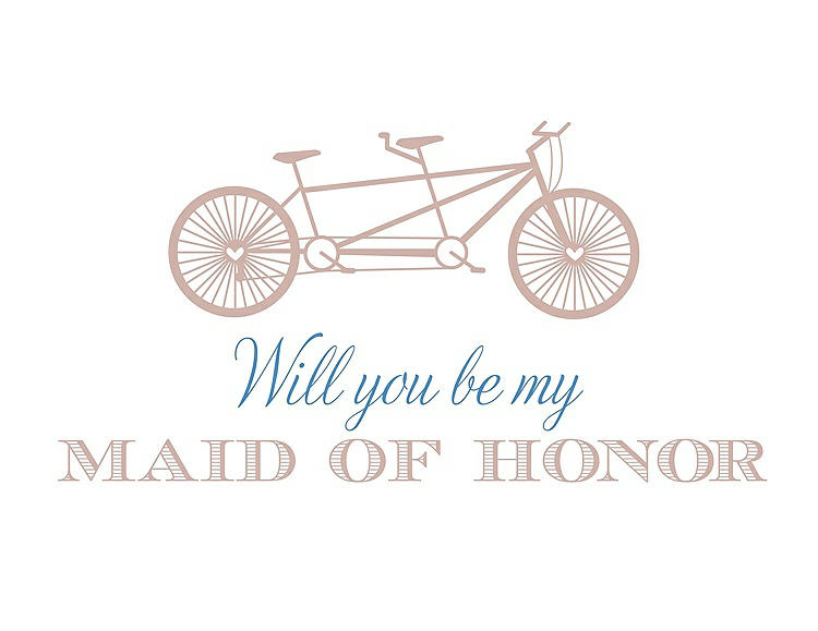 Front View - Pearl Pink & Cornflower Will You Be My Maid of Honor - Bike