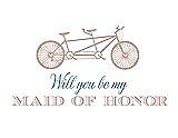 Front View Thumbnail - Pearl Pink & Cornflower Will You Be My Maid of Honor - Bike