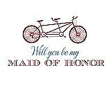Front View Thumbnail - Spanish Rose & Cornflower Will You Be My Maid of Honor - Bike