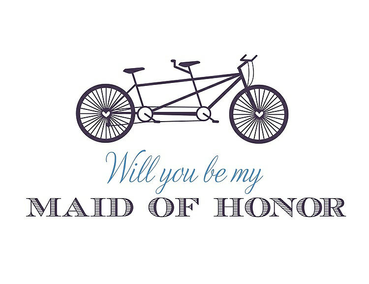 Front View - Violet & Cornflower Will You Be My Maid of Honor - Bike