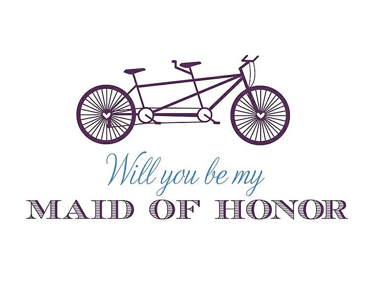 Front View - African Violet & Cornflower Will You Be My Maid of Honor - Bike