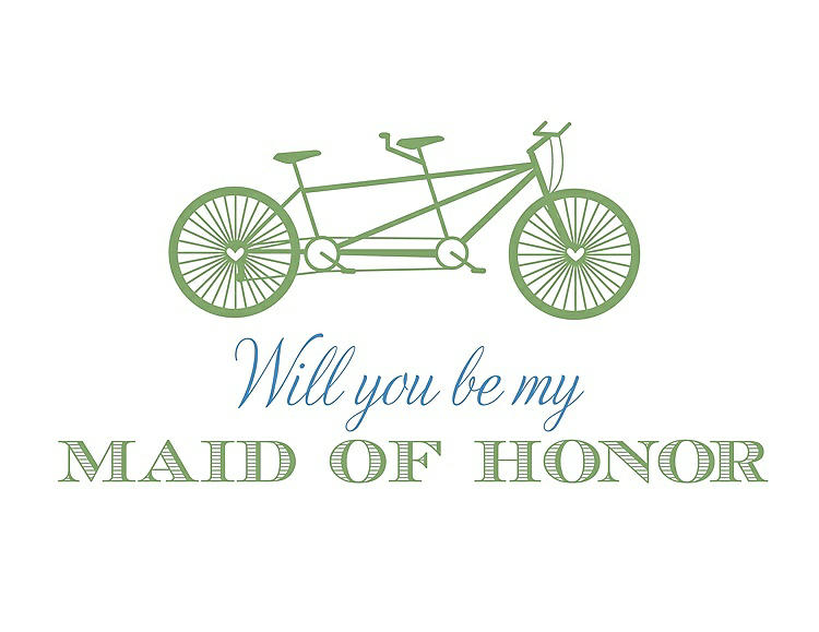 Front View - Apple Slice & Cornflower Will You Be My Maid of Honor - Bike