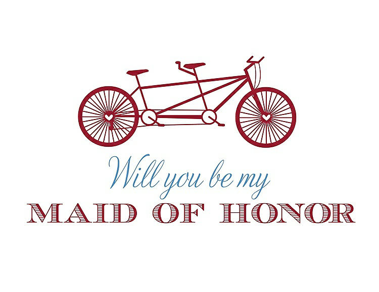 Front View - Barcelona & Cornflower Will You Be My Maid of Honor - Bike
