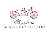 Front View Thumbnail - Begonia & Cornflower Will You Be My Maid of Honor - Bike