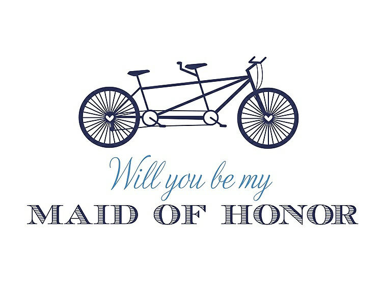 Front View - Blueberry & Cornflower Will You Be My Maid of Honor - Bike