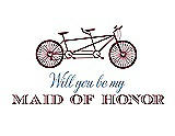 Front View Thumbnail - Burgundy & Cornflower Will You Be My Maid of Honor - Bike
