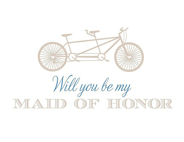 Front View - Cameo & Cornflower Will You Be My Maid of Honor - Bike