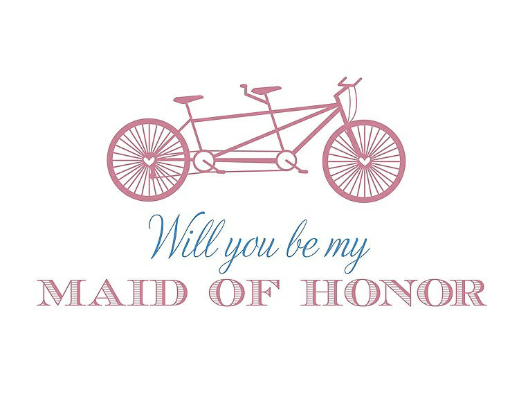 Front View - Carnation & Cornflower Will You Be My Maid of Honor - Bike
