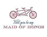 Front View Thumbnail - Carnation & Cornflower Will You Be My Maid of Honor - Bike