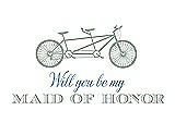 Front View Thumbnail - Celadon & Cornflower Will You Be My Maid of Honor - Bike