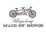 Front View Thumbnail - Claret & Cornflower Will You Be My Maid of Honor - Bike