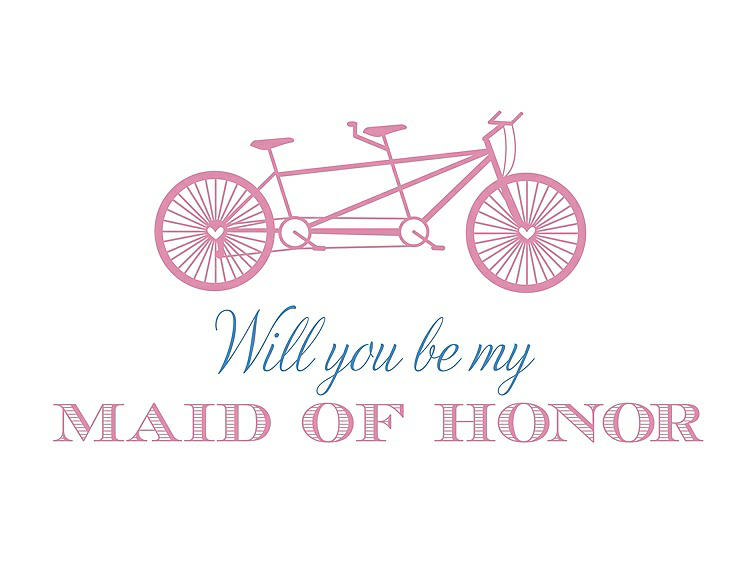 Front View - Cotton Candy & Cornflower Will You Be My Maid of Honor - Bike