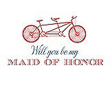 Front View Thumbnail - Coral & Cornflower Will You Be My Maid of Honor - Bike