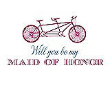 Front View Thumbnail - Fuchsia & Cornflower Will You Be My Maid of Honor - Bike