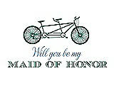 Front View Thumbnail - Hunter Green & Cornflower Will You Be My Maid of Honor - Bike