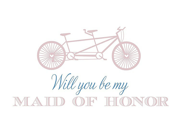 Front View - Ice Pink & Cornflower Will You Be My Maid of Honor - Bike