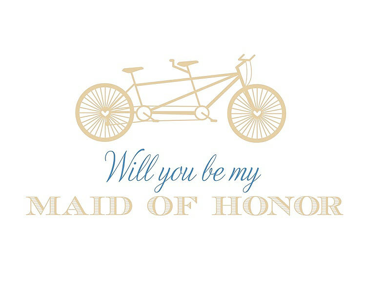 Front View - Ice Yellow & Cornflower Will You Be My Maid of Honor - Bike