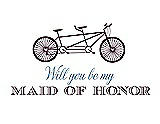 Front View Thumbnail - Italian Plum & Cornflower Will You Be My Maid of Honor - Bike