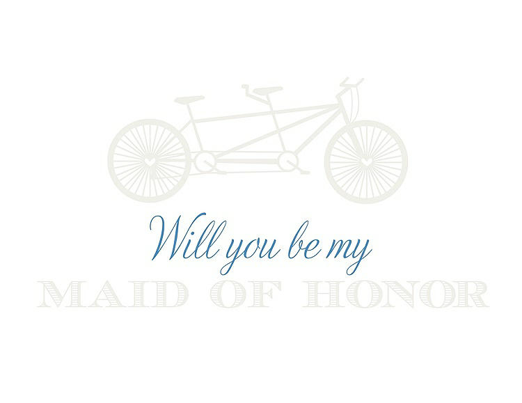 Front View - Ivory & Cornflower Will You Be My Maid of Honor - Bike