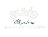 Front View Thumbnail - Ivory & Cornflower Will You Be My Maid of Honor - Bike