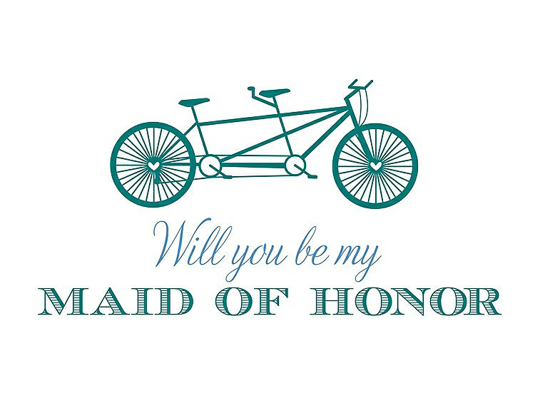 Front View - Jade & Cornflower Will You Be My Maid of Honor - Bike