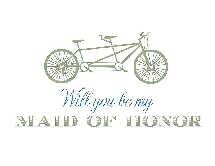 Front View - Kiwi & Cornflower Will You Be My Maid of Honor - Bike