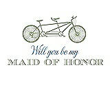 Front View Thumbnail - Kiwi & Cornflower Will You Be My Maid of Honor - Bike