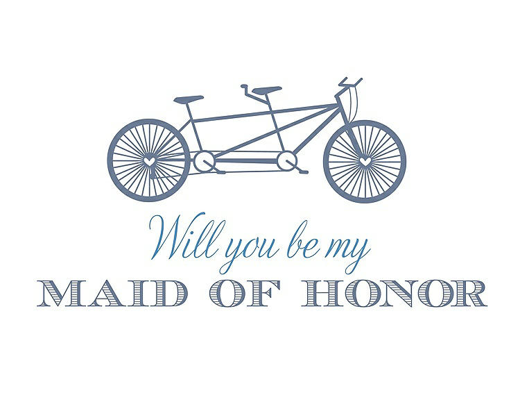 Front View - Larkspur Blue & Cornflower Will You Be My Maid of Honor - Bike