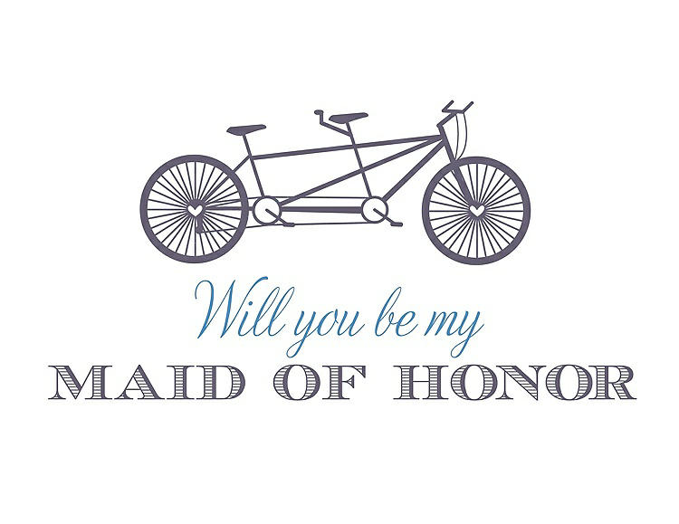 Front View - Lavender & Cornflower Will You Be My Maid of Honor - Bike